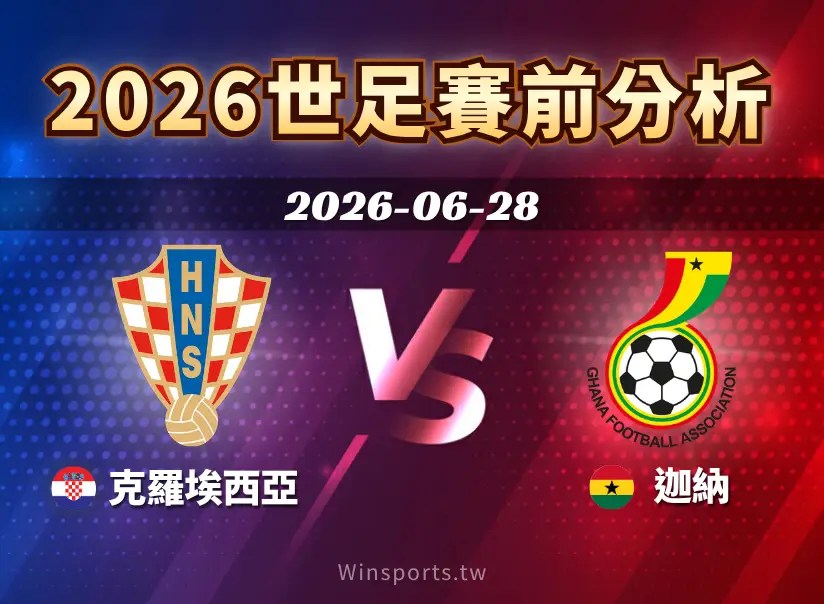 【2026世足預測】6/28 L 組克羅埃西亞 vs 迦納賽前分析：雙方戰力、關鍵球員與比分預測