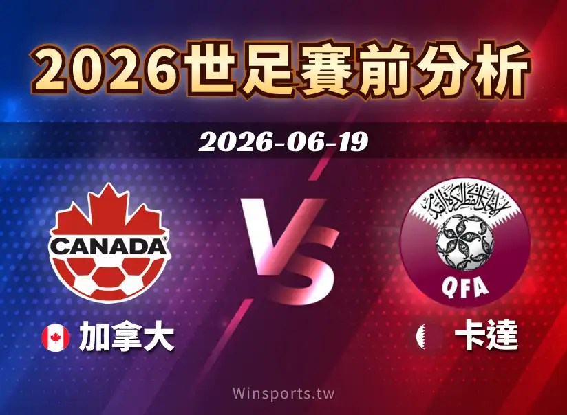 【2026世足預測】6/19 Ｂ組加拿大 vs 卡達賽前分析：兩隊實力對比、關鍵球員與比分分析