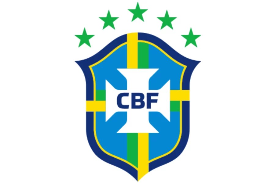 巴西國家足球隊隊徽,五顆星代表五次世界盃冠軍,將出戰2026年FIFA世界盃