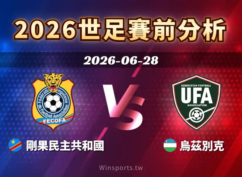 【2026世足預測】6/28 K組 剛果民主共和國 vs 烏茲別克賽前分析：小組出線關鍵戰，勝負走向一次看