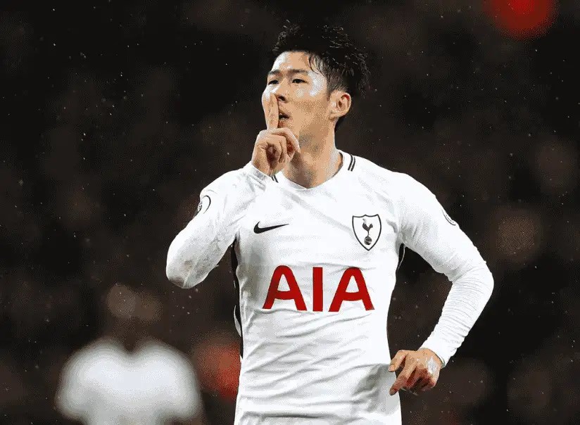 南韓前鋒孫興慜(Son Heung-min)比賽中慶祝畫面