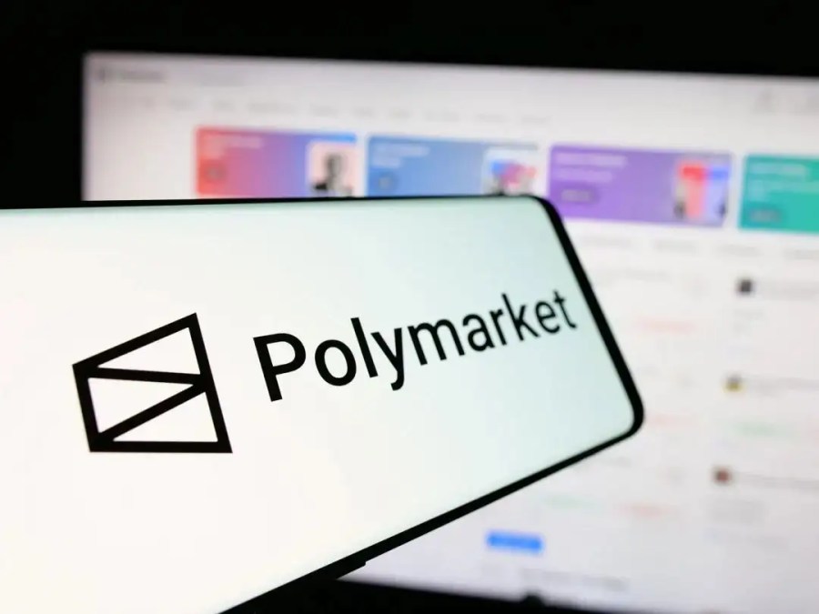 Polymarket 平台標誌與網站介面示意圖